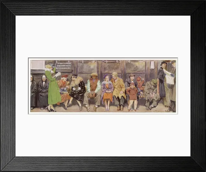 Framed Print : NY SUBWAY PASSENGERS 1 Framed Print : NY SUBWAY PASSENGERS 1