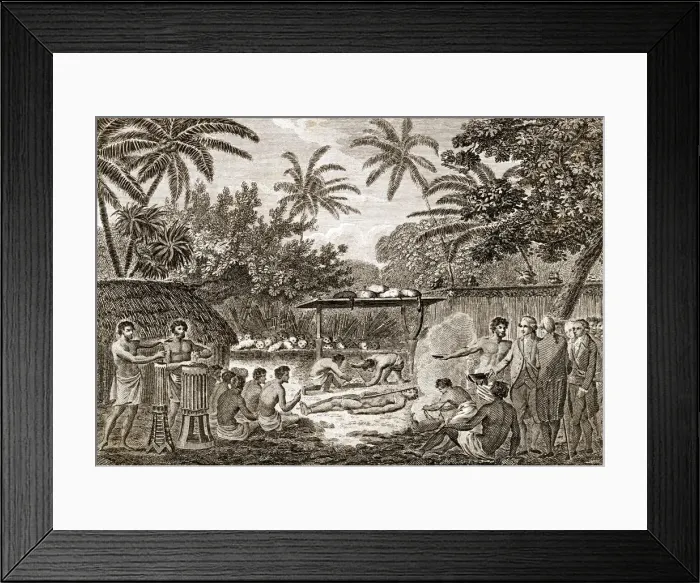 Framed Print : HUMAN SACRIIFICE, TAHITI Framed Print : HUMAN SACRIIFICE, TAHITI