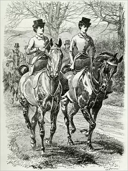 Women riding side saddle 1895