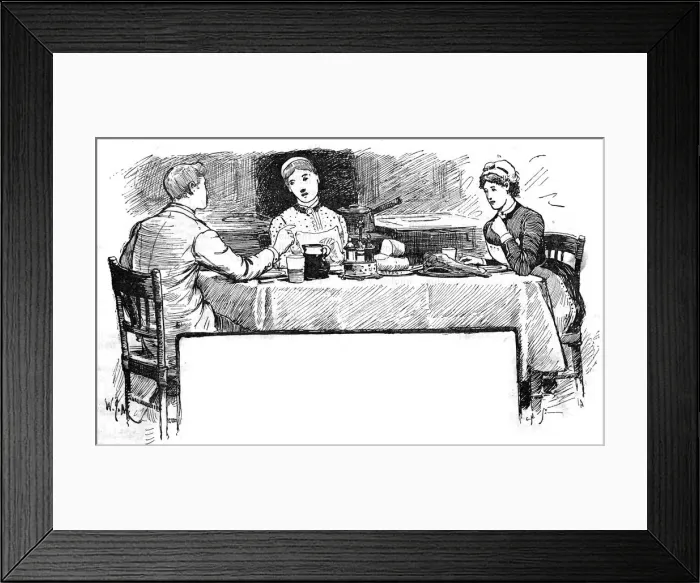 Framed Print : SERVANTS AT TABLE Framed Print : SERVANTS AT TABLE