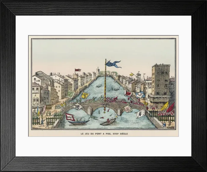 Framed Print : Bridge Fight, Pisa Framed Print : Bridge Fight, Pisa