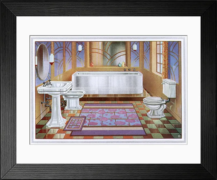 Framed Print : BATHROOM SUITE 1 / 3 1934 Framed Print : BATHROOM SUITE 1 / 3 1934