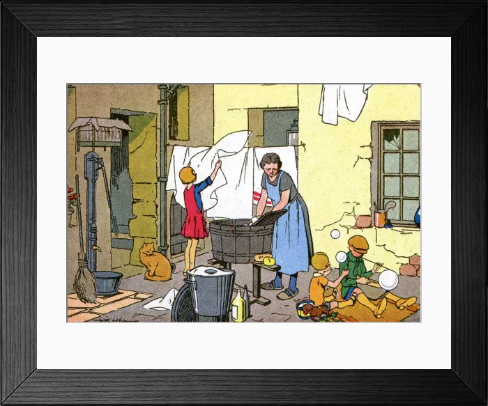 Framed Print : WASHING DAY IN FRANCE Framed Print : WASHING DAY IN FRANCE