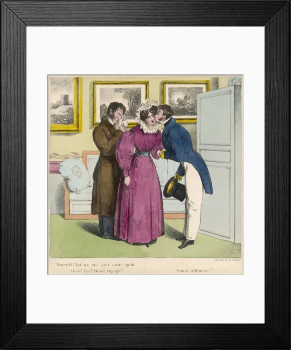 Framed Print : A PARTING KISS C1840