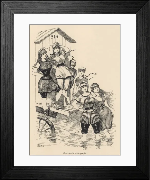Framed Print : BATHING BEAUTIES / 1880 Framed Print : BATHING BEAUTIES / 1880