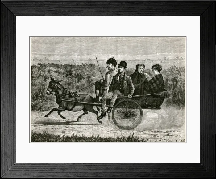 Framed Print : COSTER IN DONKEY CART