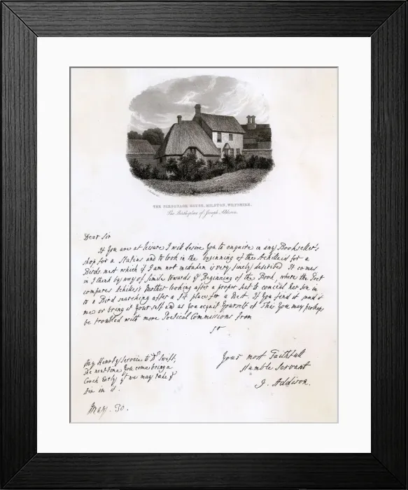 Framed Print : JOSEPH ADDISON - handwriting Framed Print : JOSEPH ADDISON - handwriting