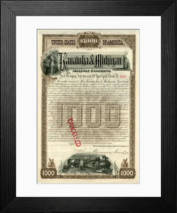 Framed Print : KANAWHA, MICHIGAN RLY Framed Print : KANAWHA, MICHIGAN RLY