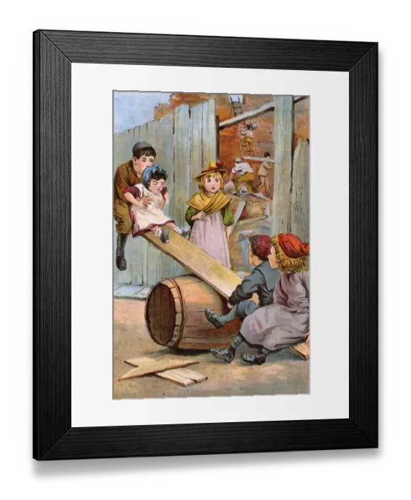 Framed Print : SEE-SAW / LATE C19TH Framed Print : SEE-SAW / LATE C19TH