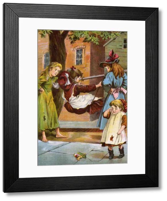 Framed Print : 3 GIRLS ON SWINGS C19 Framed Print : 3 GIRLS ON SWINGS C19