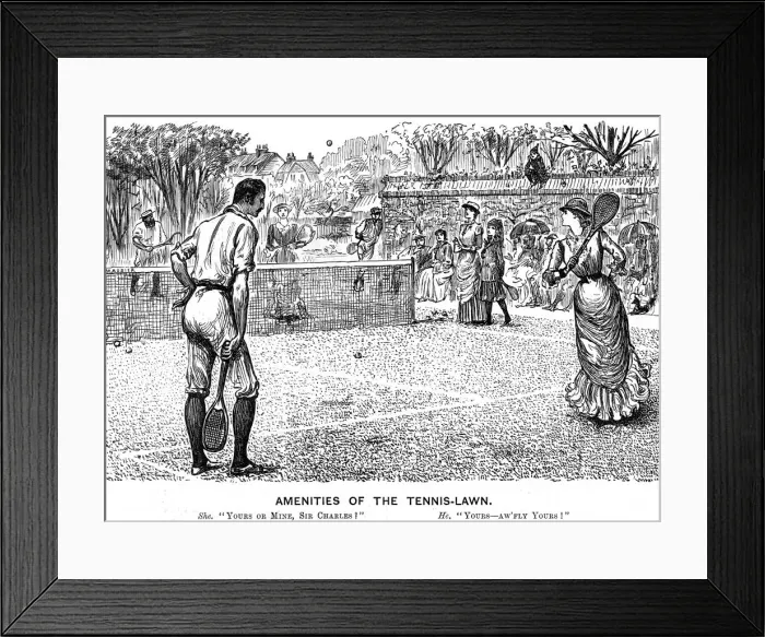Framed Print : LAWN TENNIS / PUNCH / 1883 Framed Print : LAWN TENNIS / PUNCH / 1883