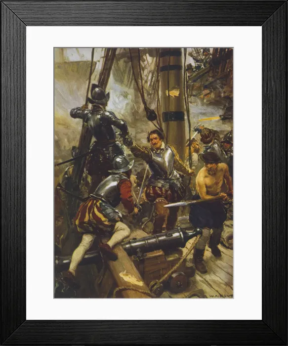 Framed Print : SPANIARDS SINK REVENGE