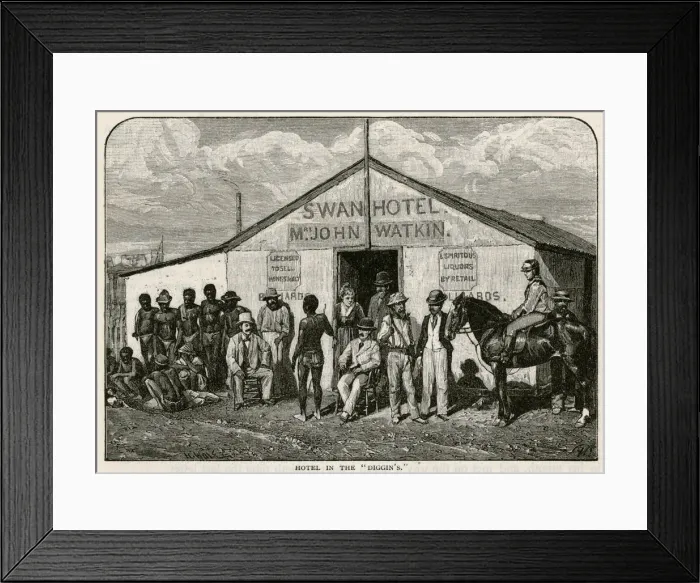 Framed Print : Diamond mine in Kimberley 1878 Framed Print : Diamond mine in Kimberley 1878