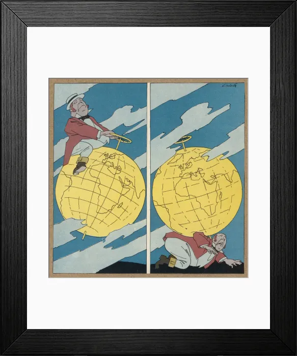Framed Print : JOHN BULL ON THE GLOBE Framed Print : JOHN BULL ON THE GLOBE