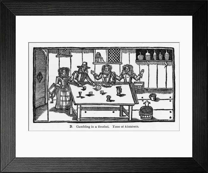 Framed Print : GAMBLING IN A BROTHEL Framed Print : GAMBLING IN A BROTHEL