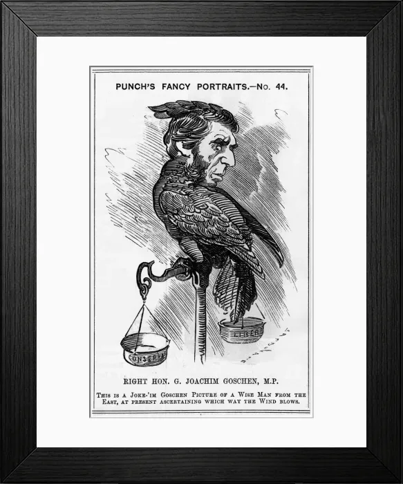 Framed Print : Cartoon portrait, GEORGE JOACHIM GOSCHEN Framed Print : Cartoon portrait, GEORGE JOACHIM GOSCHEN