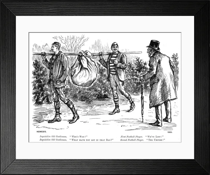 Framed Print : Cartoon, result of a football match Framed Print : Cartoon, result of a football match