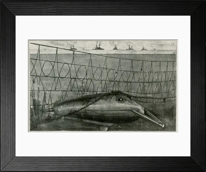 Framed Print : U-boat Under Net Framed Print : U-boat Under Net