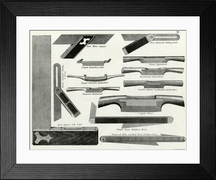 Framed Print : TOOLS / BEVILS ETC / 1889 Framed Print : TOOLS / BEVILS ETC / 1889