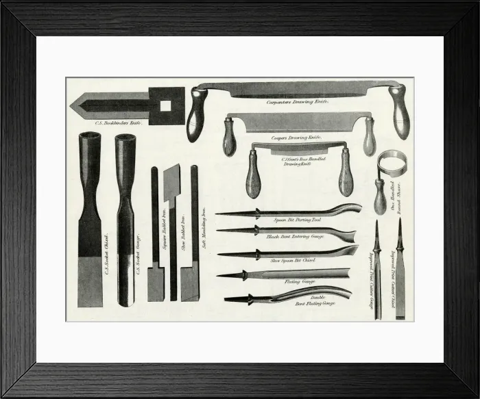 Framed Print : TOOLS / CHISELS ETC / 1889 Framed Print : TOOLS / CHISELS ETC / 1889