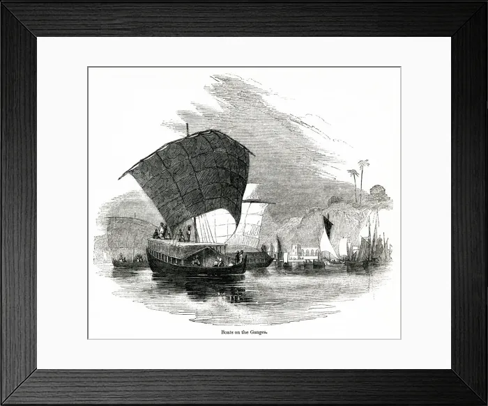 Framed Print : Boats on the River Ganges, India Framed Print : Boats on the River Ganges, India