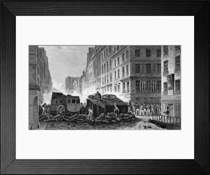 Framed Print : FRANCE / 1830 / BARRICADES Framed Print : FRANCE / 1830 / BARRICADES