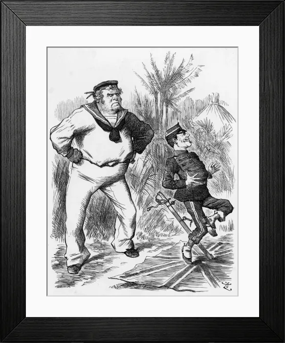 Framed Print : Cartoon, Plain English (John Bull and France) Framed Print : Cartoon, Plain English (John Bull and France)