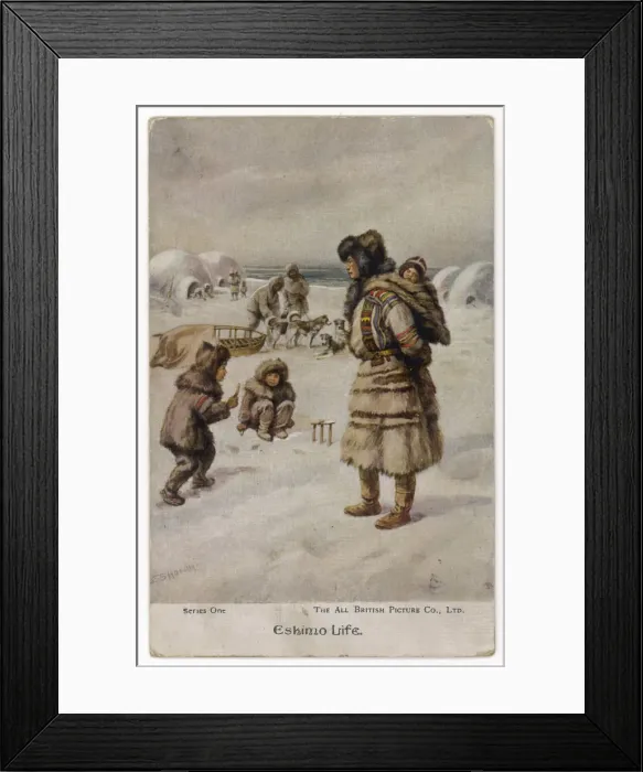 Framed Print : ESKIMO FAMILY IN CAMP Framed Print : ESKIMO FAMILY IN CAMP