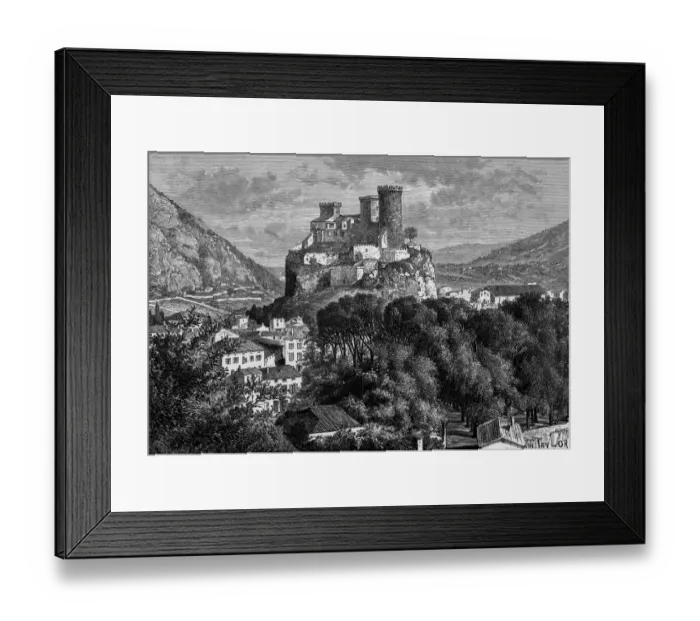 Framed Print : Foix, France, 1835 Framed Print : Foix, France, 1835