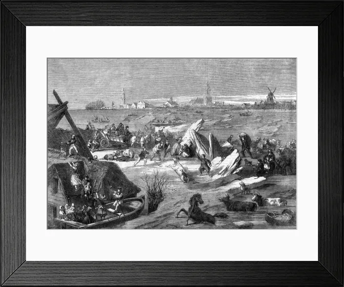 Framed Print : FLOODING IN HOLLAND  /  1861
