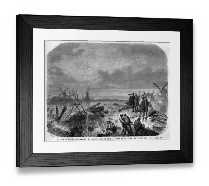 Framed Print : DUTCH DYKES RUPTURE / 1861 Framed Print : DUTCH DYKES RUPTURE / 1861