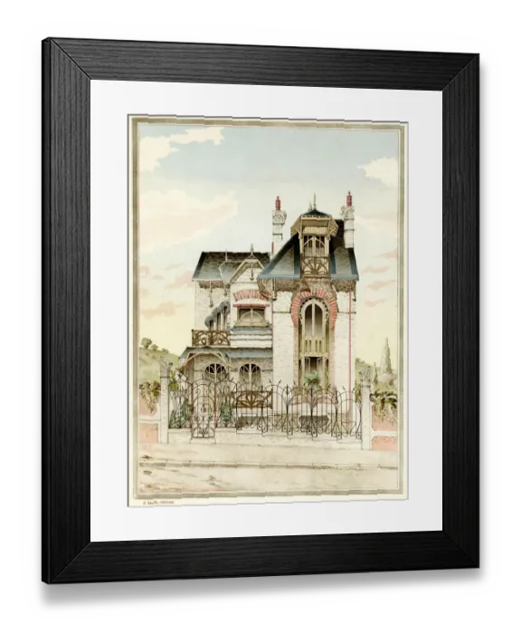 Framed Print : FRENCH DOMESTIC BUILDING Framed Print : FRENCH DOMESTIC BUILDING