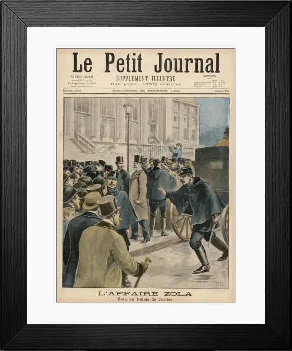 Framed Print : EMILE ZOLA, novelist arriving at the Palais de Justice Framed Print : EMILE ZOLA, novelist arriving at the Palais de Justice