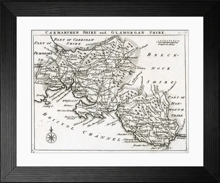 Framed Print : MAP / BRITAIN / WALES 18C Framed Print : MAP / BRITAIN / WALES 18C