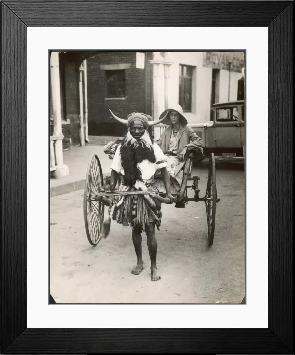 Framed Print : RICKSHAW / BULAWAYO / 1920S Framed Print : RICKSHAW / BULAWAYO / 1920S