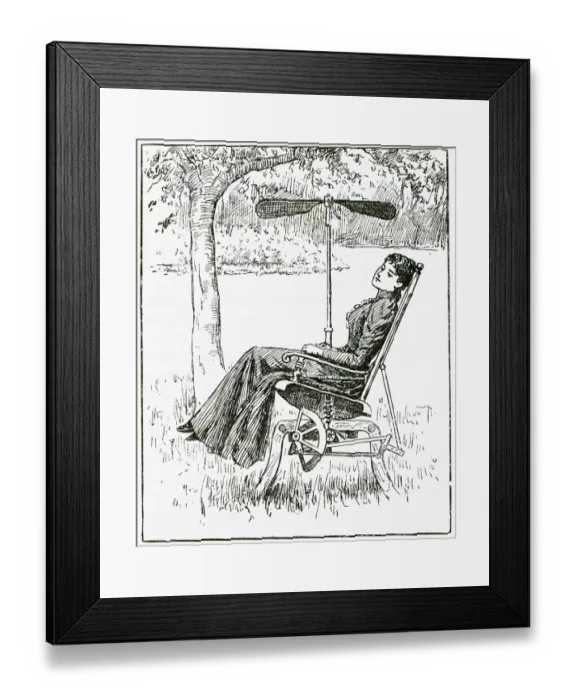 Framed Print : Rocking-chair with fan 1893 Framed Print : Rocking-chair with fan 1893