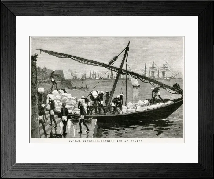 Framed Print : LANDING ICE AT BOMBAY Framed Print : LANDING ICE AT BOMBAY
