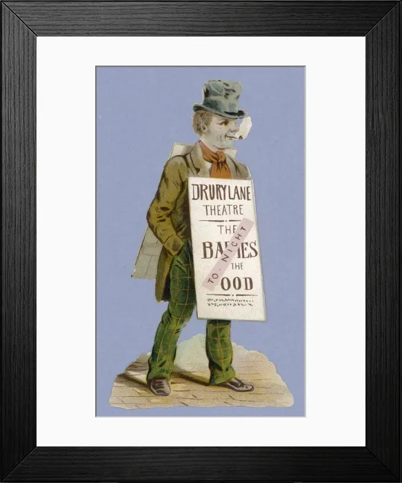 Framed Print : ADVERT / SANDWICH MAN 19C Framed Print : ADVERT / SANDWICH MAN 19C