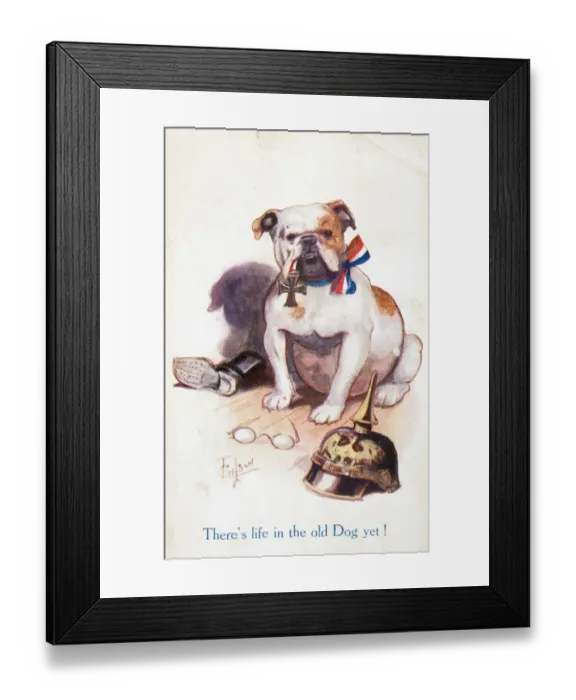 Framed Print : WW1 POSTCARD BULLDOG Framed Print : WW1 POSTCARD BULLDOG