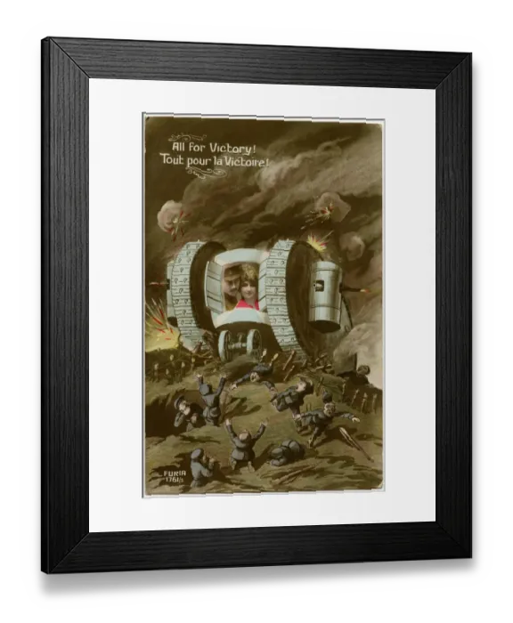 Framed Print : WW1 POSTCARD TANK 1917 Framed Print : WW1 POSTCARD TANK 1917