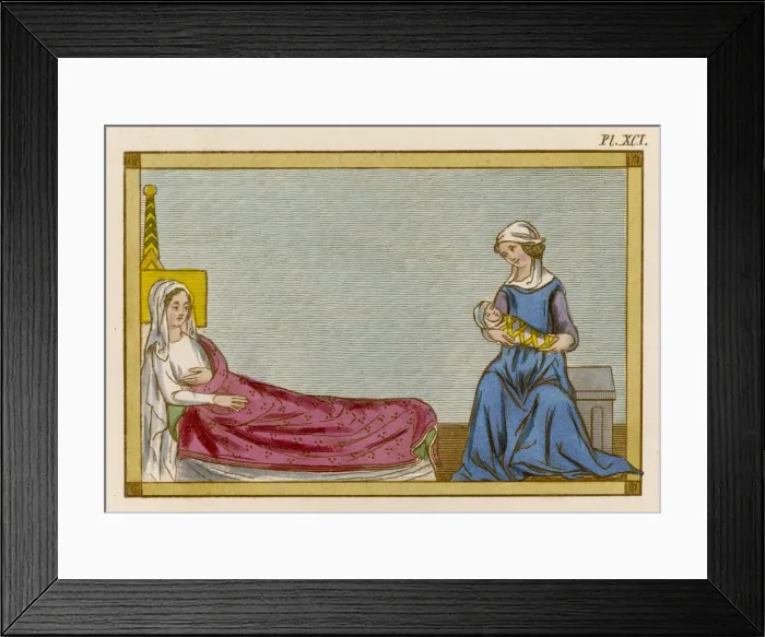 Framed Print : MEDIEVAL CHILDBIRTH 14C Framed Print : MEDIEVAL CHILDBIRTH 14C