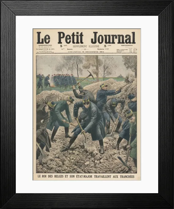 Framed Print : KING ALBERT DIGS TRENCH Framed Print : KING ALBERT DIGS TRENCH