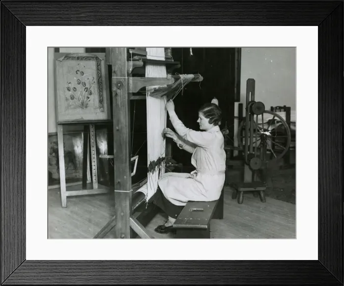 Framed Print : WEAVING ON A HAND LOOM Framed Print : WEAVING ON A HAND LOOM
