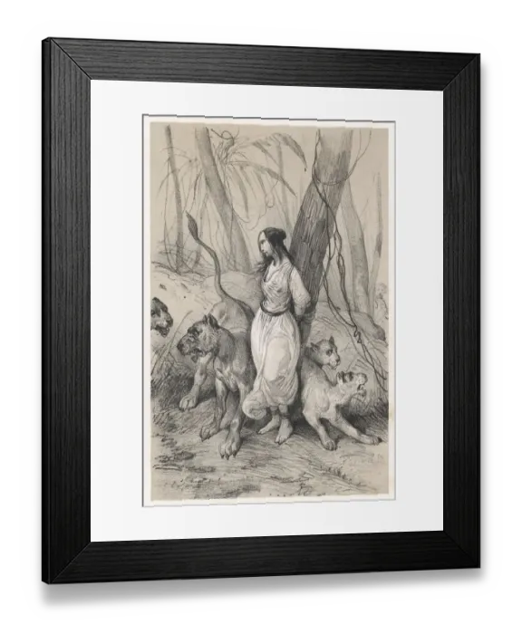 Framed Print : Maldonata and the Lion Framed Print : Maldonata and the Lion