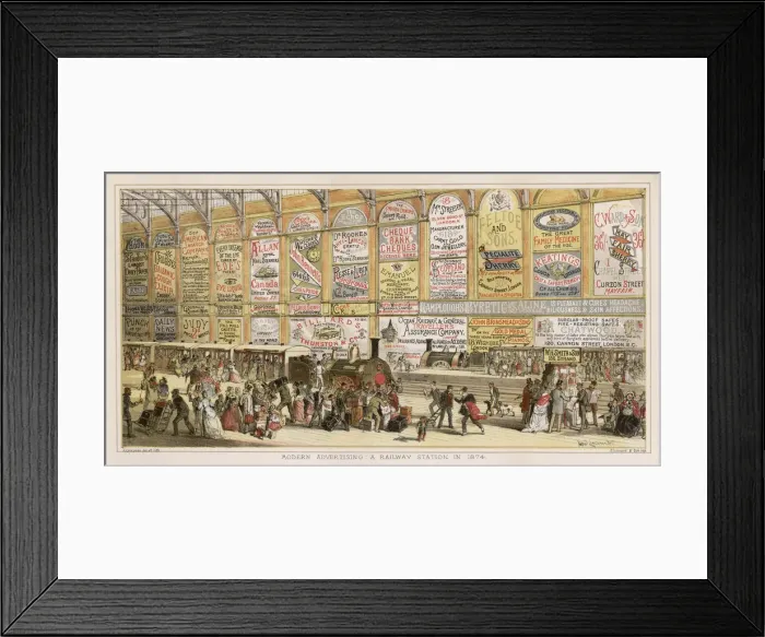 Framed Print : Advertisement - Railway Station Framed Print : Advertisement - Railway Station