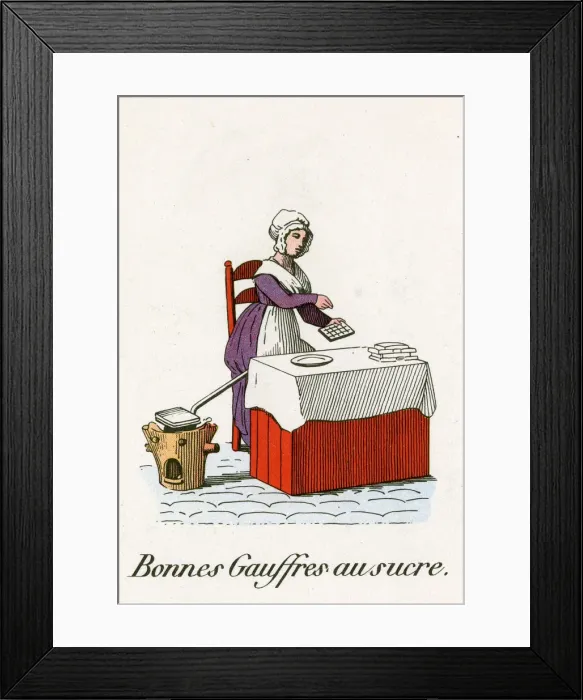 Framed Print : SELLING SUGARED WAFFLES Framed Print : SELLING SUGARED WAFFLES