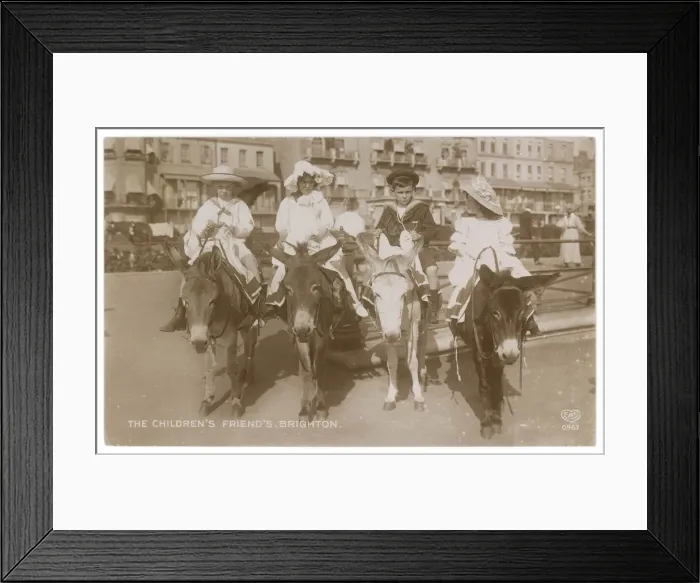 Framed Print : BRIGHTON / BEACH DONKEYS Framed Print : BRIGHTON / BEACH DONKEYS