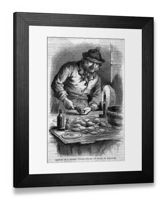 Framed Print : MARGATE OYSTER SELLER Framed Print : MARGATE OYSTER SELLER