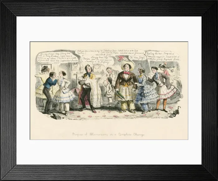 Framed Print : BLOOMERISM IN 1852 Framed Print : BLOOMERISM IN 1852