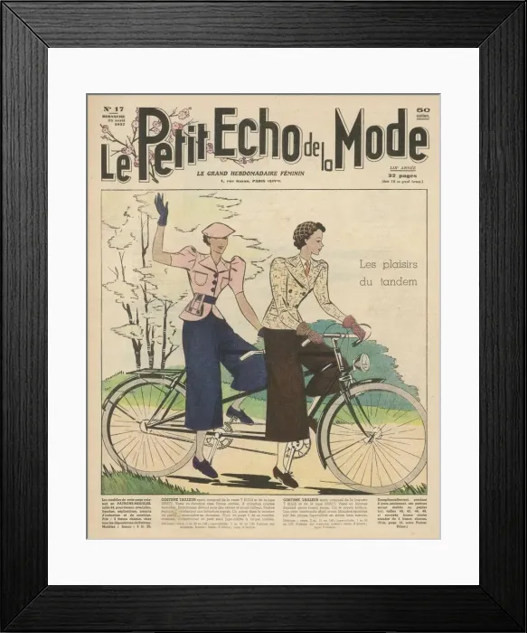 Framed Print : CULOTTES ON CYCLES 1937